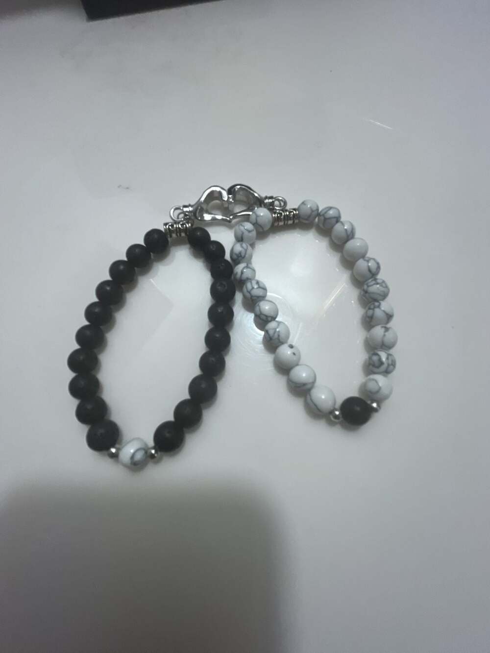 Magnetic Heart Matching Beaded Stone Bracelets